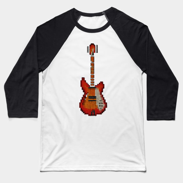 Tiled Pixel 360 12-String Guitar Upright Baseball T-Shirt by gkillerb